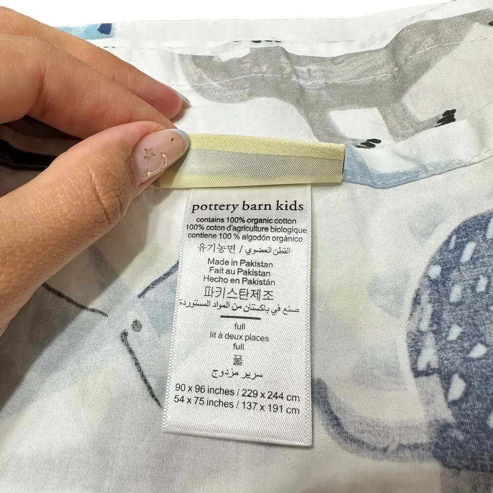 Pottery Barn Kids Organic Cotton Maverick Dinosaurs Flat Sheet Full